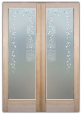 Interior Door with sandblast Frosted Glass Design Art Glass Featuring Sandblast Etched Glass by Sans Soucie