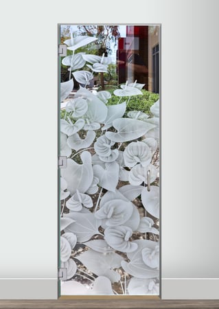 Interior Glass Door with sandblast Frosted Glass Design Art Glass Featuring Sandblast Etched Glass by Sans Soucie