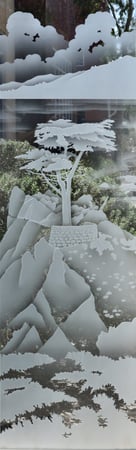 Door Glass Insert with Frosted Glass Trees Lone Cypress Design by Sans Soucie