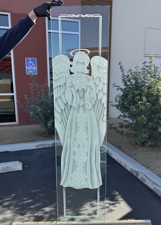 Window with sandblast Frosted Glass Design Art Glass Featuring Sandblast Etched Glass by Sans Soucie