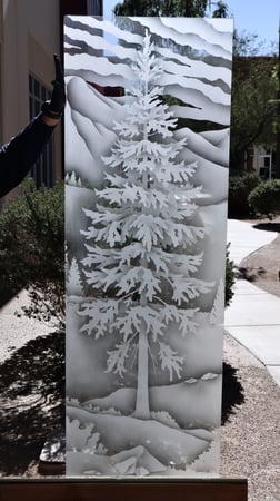 Shower Partition with Frosted Glass Trees Oregon Design by Sans Soucie
