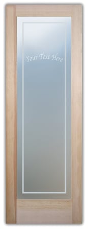 Bathroom Door with a sandblast Frosted Glass Personalized Text Design Custom-Designed Decorative Etched Glass