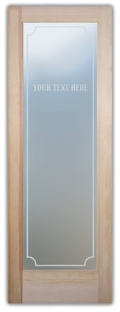 Bathroom Door with Frosted Glass Personalized Text Personalized Capitals Design by Sans Soucie