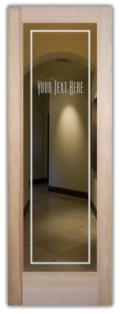Bathroom Door with a sandblast Frosted Glass Personalized Text Design Custom-Designed Decorative Etched Glass
