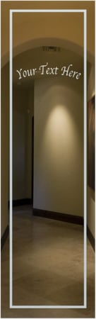 Bathroom Door Insert with a sandblast Frosted Glass Personalized Text Design Custom-Designed Decorative Etched Glass