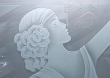art deco decor frosted glass door sans soucie art glass design radiant lady