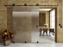 home office glass barn door