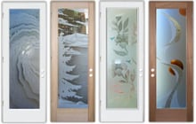 Single Front Doors With Glass: The Best Glass Options - Exterior single front doors with glass design, decorative glass, and gluechip glass - Sans Soucie Art Glass