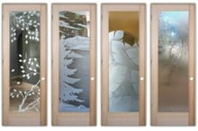 Decorative glass pantry doors