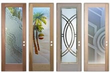 Etched and Carved Glass Doors