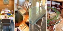Custom glass table top collection.