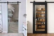 Decorative Glass Barn Doors vs Clear Glass Barn Doors - Sans Soucie Art Glass