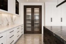 Double Pantry Doors With Glass Designs for Large Kitchen Openings