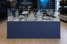 Ocean-inspired commercial glass partition that elevate any space