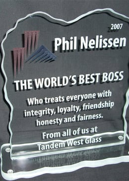 Glass  Plaque  Award | Glass Desk Name Plate