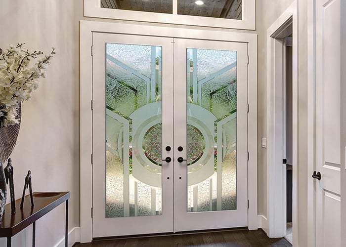 front doors with frosted glass designs