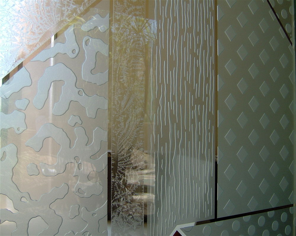"MATRIX" glass pattern: Abstract Formation, Gluechip, Rain Drizzle, Squares Pattern