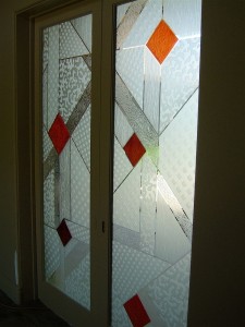 Door Glass with "Matrix" Pattern.  Color applied to "Moonscape" textures