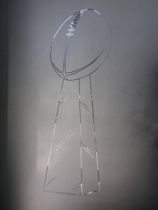 Etched Glass Super Bowl Trophy