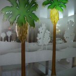 etched glasss carved painted palm trees in glass