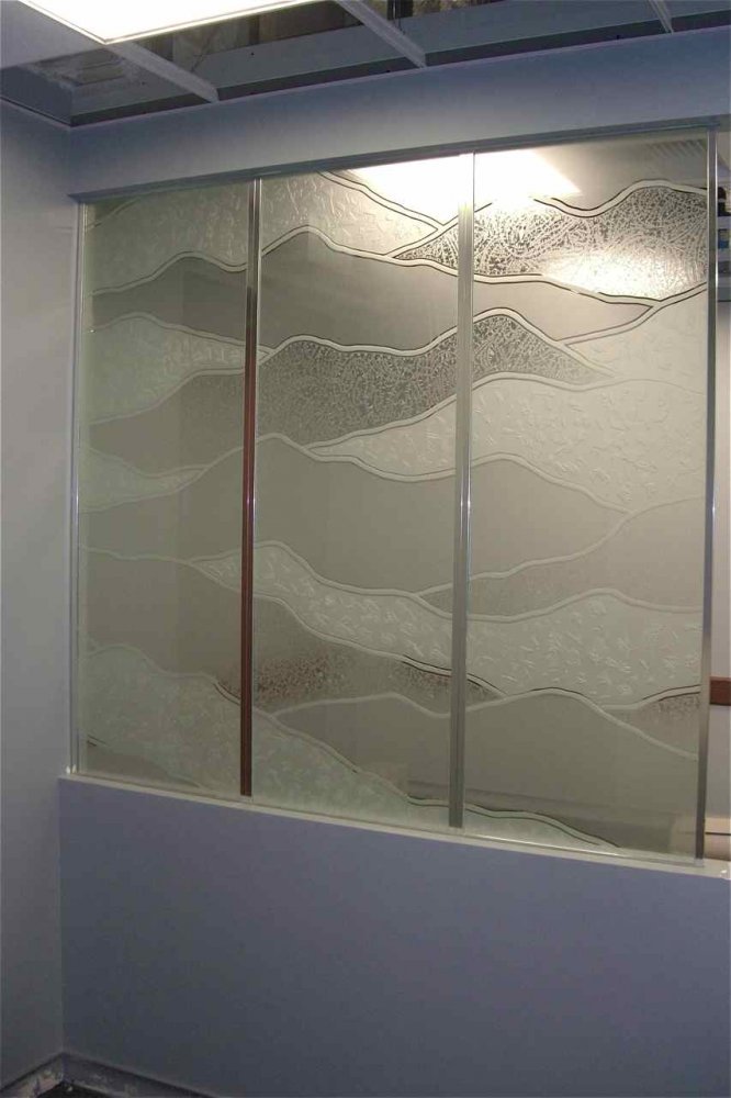 "Abstract Hills" Glass Panel Partitions