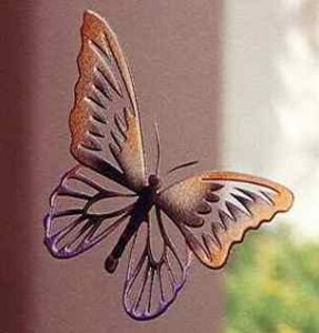 Decorative Glass, Carved & Painted Butterfly