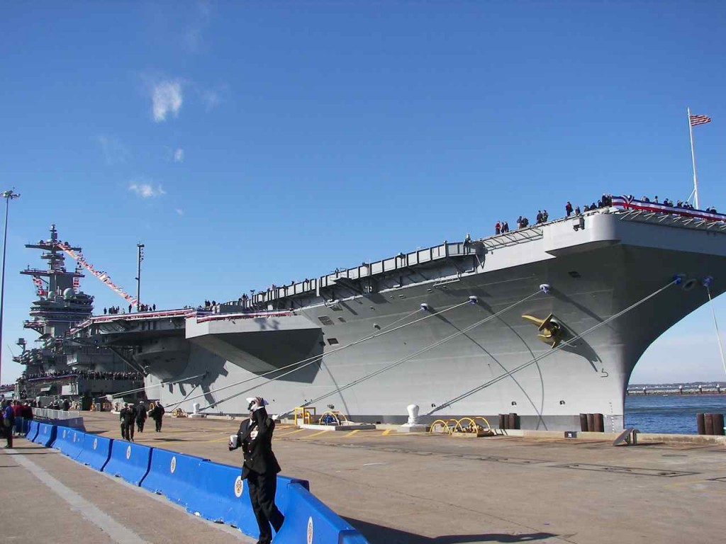 Aircraft Carrier The USS George H.W. Bush (CVN 77).   Commissioned for service January 2009.