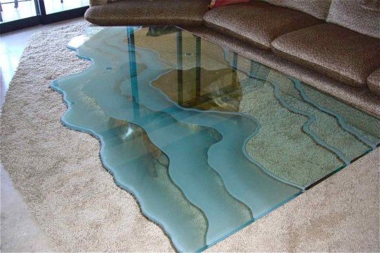 Custom deals glass desk