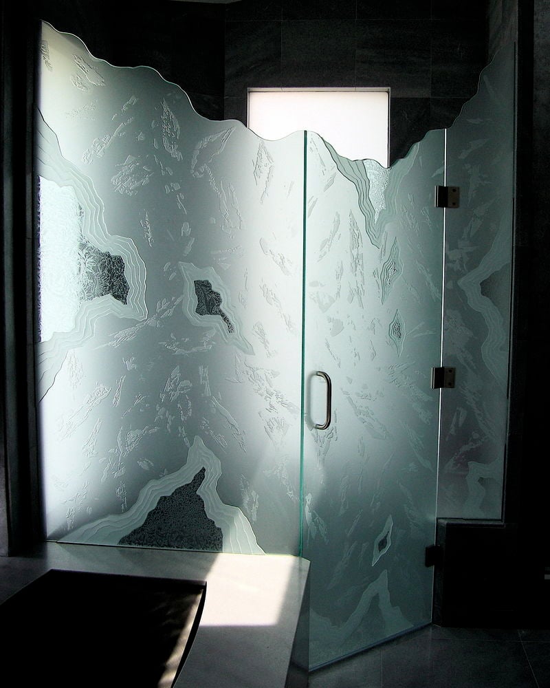 Decorative glass on sale for bathrooms