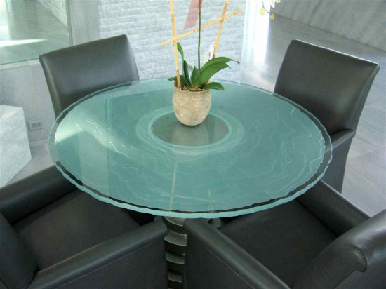 Modern Glass Table "Onde Lineari" Design