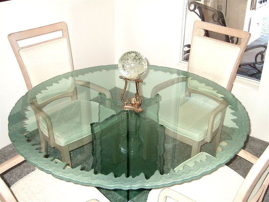 custom round glass table top