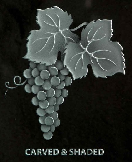 carved and shaded glass grape bunch