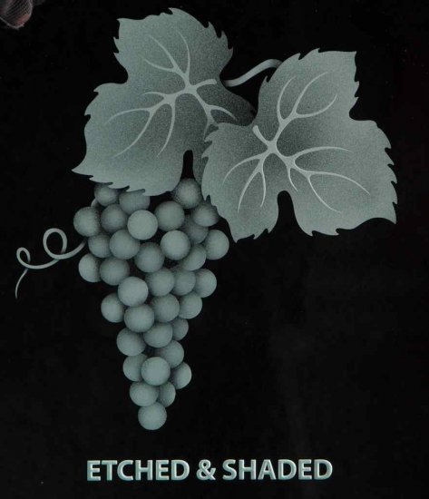 etched and shaded glass grape bunch