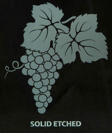solid etched glass grape bunch