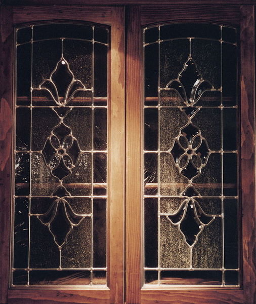 "Beautiful Bevel Clusters"  Leaded Glass Kitchen Cabinet Inserts