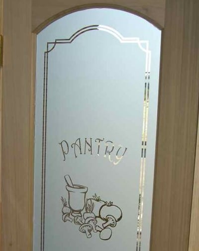 "Stone Mill" Etched or Frosted Glass Pantry Door