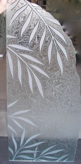 shower etched panel glass frosted door fern leaves doors tree soucie sans palm sanssoucie