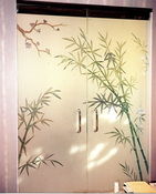 all glass doors etched carved frameless doors bamboo painted