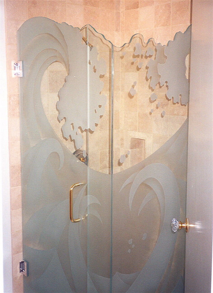 Custom Showers With Frosted Glass Designs Sans Soucie Art Glass