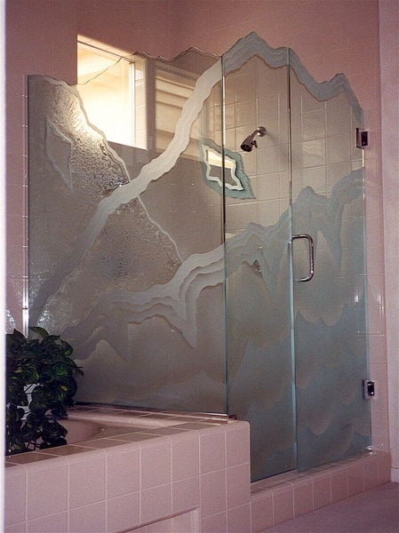 Decorative glass for deals bathrooms