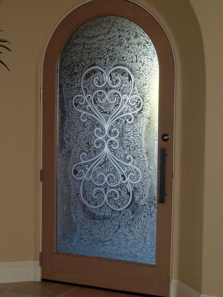 Etched Door Glass - Sans Soucie Art Glass