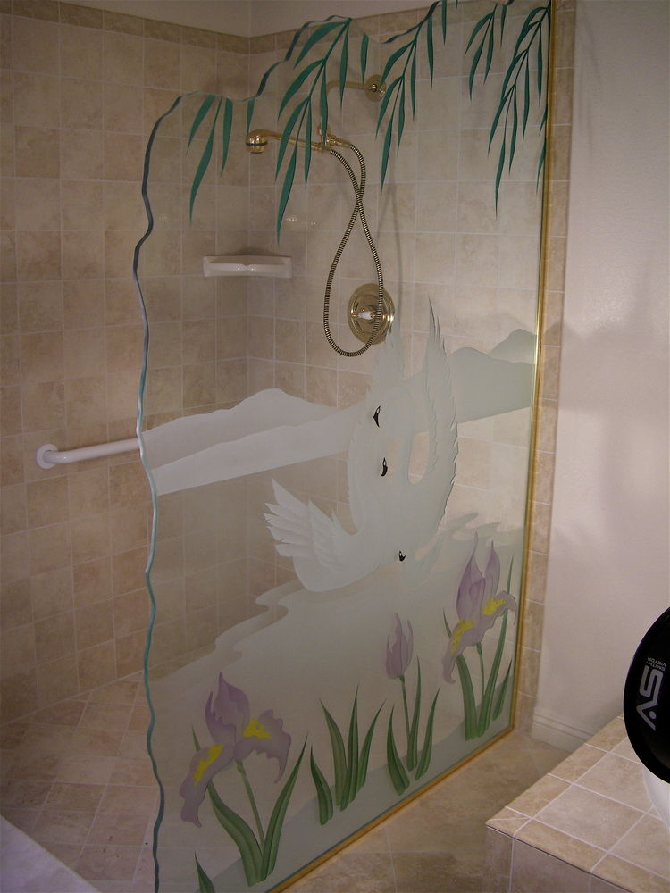 Etched Glass Shower Doors Sans Soucie Art Glass