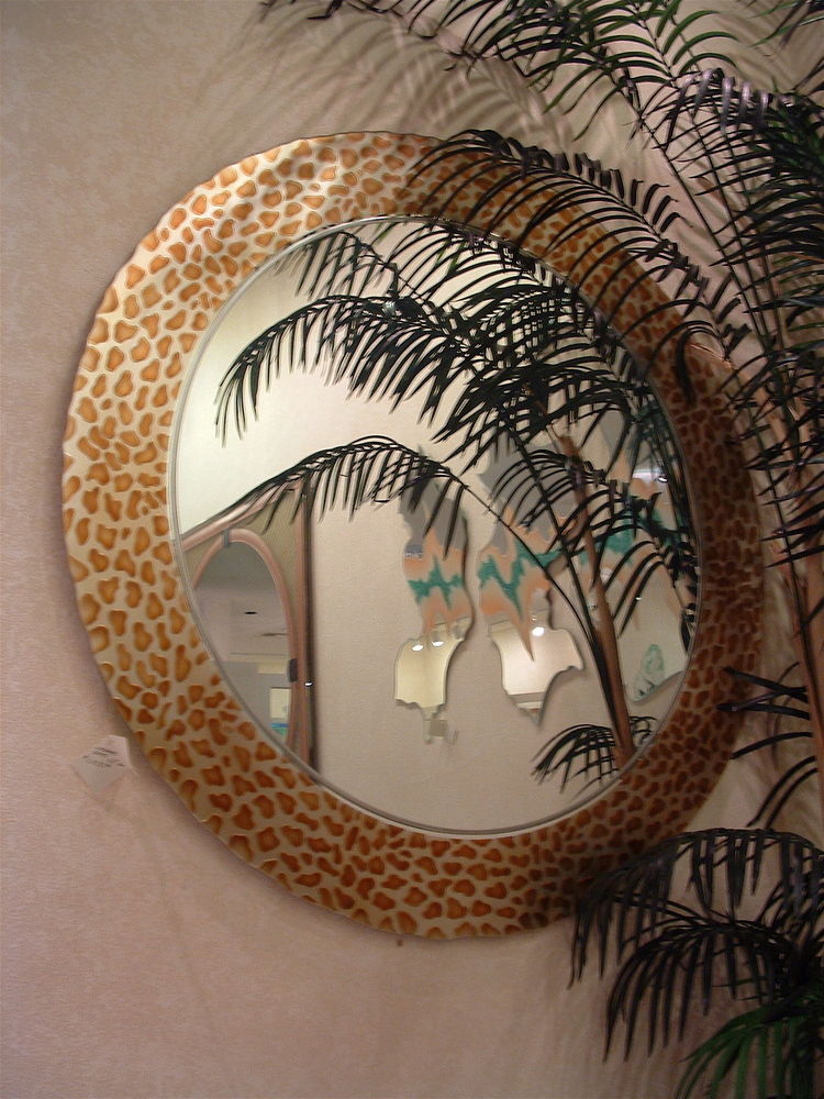 Decorative glass shop mirrors