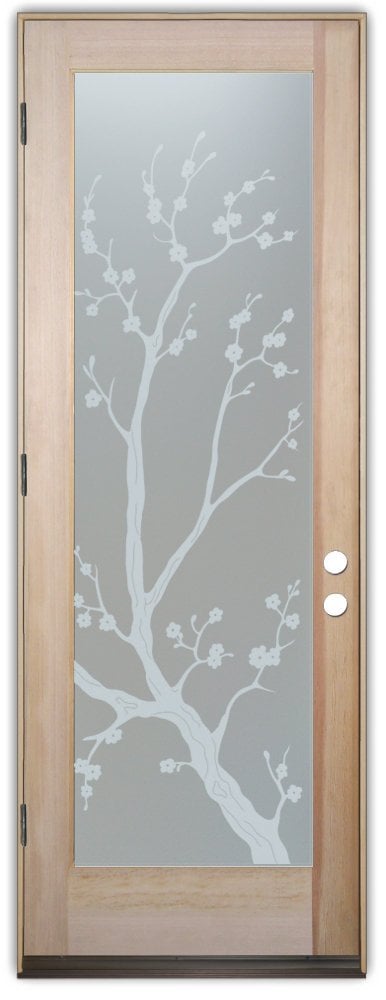 frosted glass doors cherry tree obscure