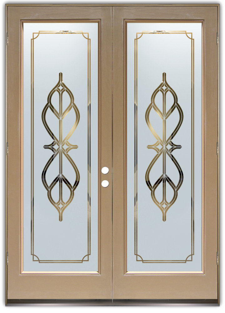 glass front doors etched beveled