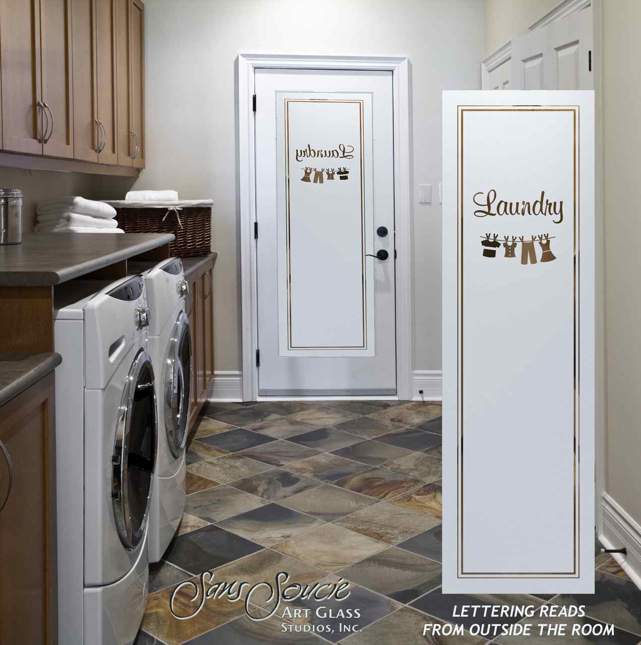 frosted glass laundry room doors - Sans Soucie Art Glass