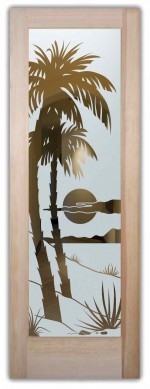 interior glass door frosted palms