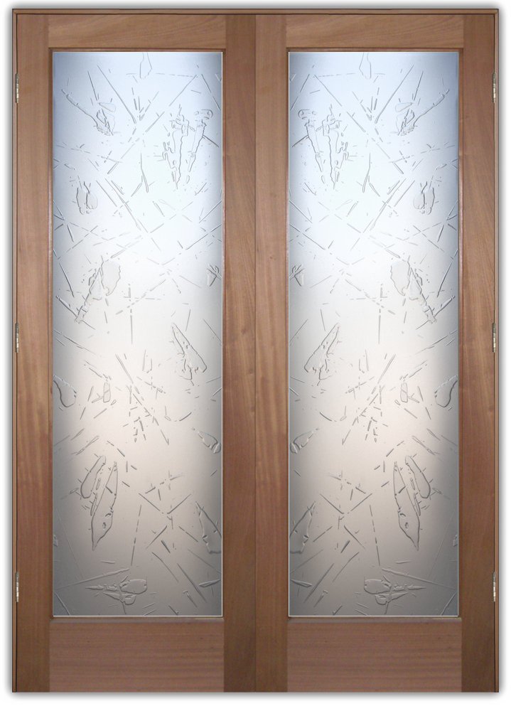 Spatter 3D Private Doors - African Mahogany