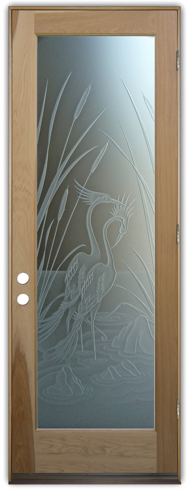 Cranes & Cattails 3D Private Door