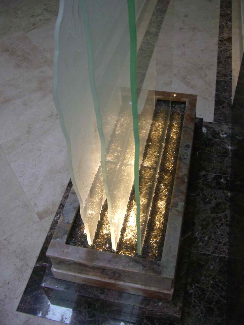 sculpture abstract rugged retreat layers edge lit glass - 5